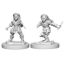 DUNGEONS AND DRAGONS: NOLZUR'S MARVELOUS UNPAINTED MINIATURES - HALFLING FEMALE ROGUE