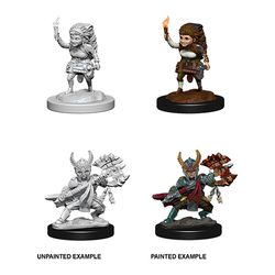 DUNGEONS AND DRAGONS: NOLZUR'S MARVELOUS UNPAINTED MINIATURES - FEMALE HALFLING FIGHTER