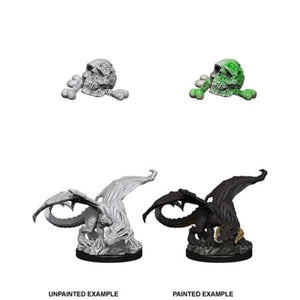 DUNGEONS AND DRAGONS: NOLZUR'S MARVELOUS UNPAINTED MINIATURES - BLACK DRAGON WYRMLING