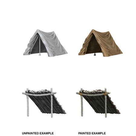 DEEP CUTS UNPAINTED MINIATURES -  TENT AND LEAN-TO