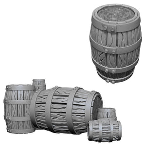 DEEP CUTS UNPAINTED MINIATURES - BARREL AND PILE OF BARRELS